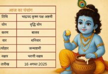 Aaj Ka Panchang: 16 अगस्त का पंचांग, जानें कृष्ण जन्माष्टमी पर शुभ-अशुभ मुहूर्त Aaj Ka Panchang