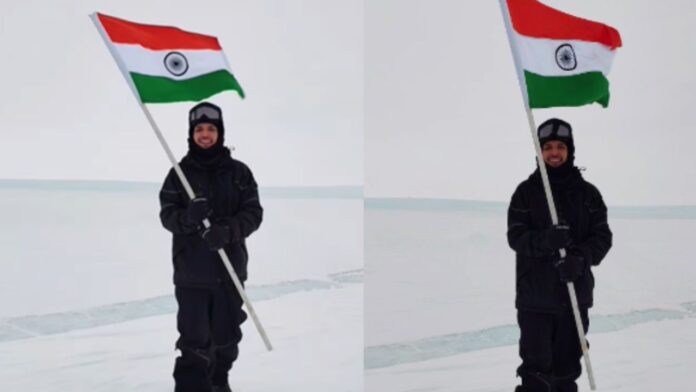 Indian Man Waves Tricolour In Antarctica: