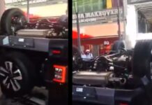 शगुन के चक्कर में ये क्या… महिला ने तोड़ा शोरूम का शीशा और नीचे गिरा दी थार, Video Mahindra Thar accident video