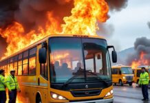 बेंगलुरु में दौड़ती BMTC बस बनी आग का गोला, चालक की सूझबूझ से 60 से ज्यादा यात्री बचे Bengaluru Bus Fire