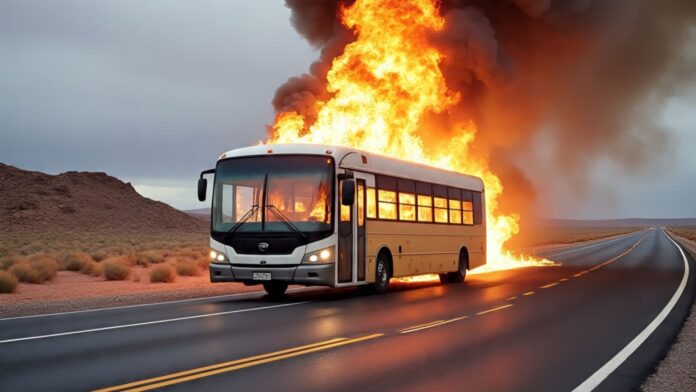 Bus Fire Jodhpur Highway Bus Fire Jodhpur Highway