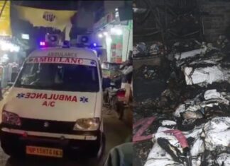 किदवई नगर में कपड़े के गोदाम से उठीं लपटें, उजड़ गया परिवार