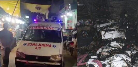 किदवई नगर में कपड़े के गोदाम से उठीं लपटें, उजड़ गया परिवार