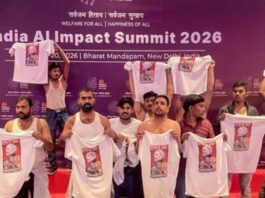 दिल्ली में एआई समिट के दौरान घुसकर प्रदर्शन, पांच गिरफ्तार