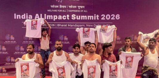 दिल्ली में एआई समिट के दौरान घुसकर प्रदर्शन, पांच गिरफ्तार