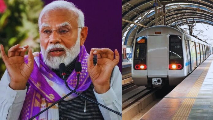 Untitled design - 2026-03-08T143011.808 PM Modi gave a big gift to Delhi, inaugurated the country's first ring metro, making travel faster and easier.