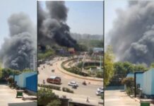 गाजियाबाद के गौर चौक बाजार में भीषण आग, शॉर्ट सर्किट की आशंका