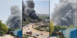 गाजियाबाद के गौर चौक बाजार में भीषण आग, शॉर्ट सर्किट की आशंका