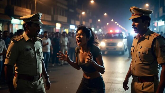 Untitled design (53) Young woman high voltage drama intoxicated state Meerut video viral
