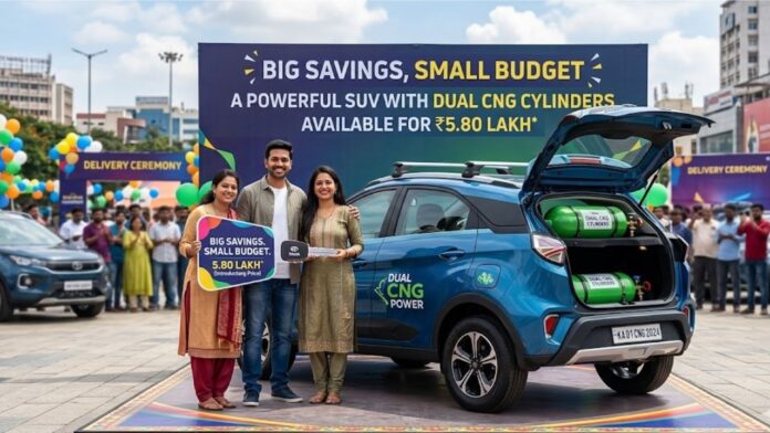 suv A powerful SUV with dual CNG cylinders