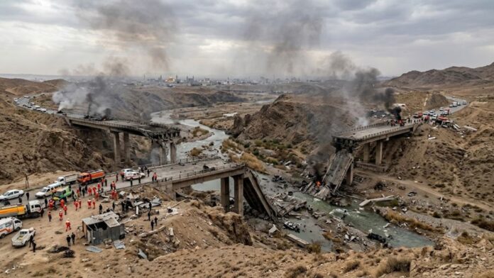 Trump biggest strike on Iran Two bridges on the route to Mashhad blown up sparking panic Trump biggest strike on Iran Two bridges on the route to Mashhad blown up sparking panic