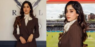 जाह्नवी कपूर का ग्लैमरस स्टेडियम लुक, सोशल मीडिया पर छाया अंदाज Janhvi Kapoor corporate-core look