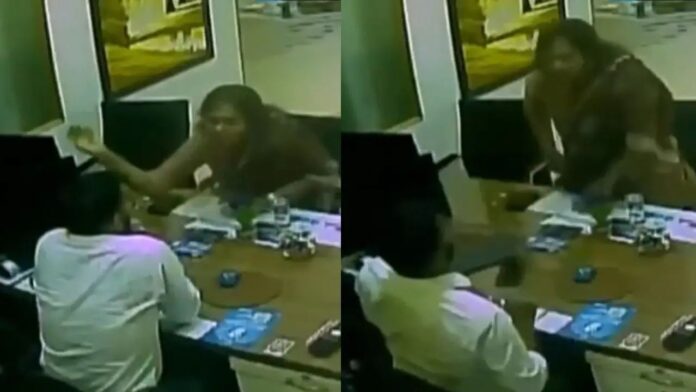 Stalin niece slaps bank manager entire incident captured on CCTV video goes viral Stalin niece slaps bank manager entire incident captured on CCTV video goes viral