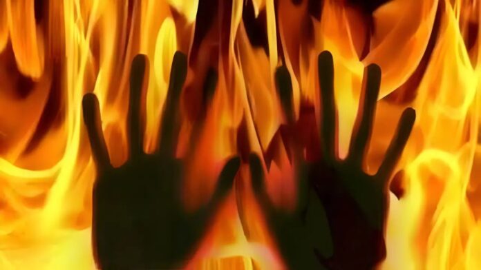 Haryana husband set his wife on fire Haryana husband set his wife on fire