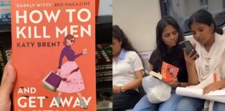 मेट्रो में महिला के हाथ में दिखी ‘How to Kill Men’ किताब, सोशल मीडिया पर छाया वीडियो Woman spotted holding 'How to Kill Men' book on the metro