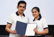 आजीन गंभीर को मिली बढ़ी जिम्मेदारी, 12 साल की उम्र में बनी ‘फिट इंडिया एम्बेसडर’ Fit India Ambassador Gautam Gambhir's daughter Aazeen
