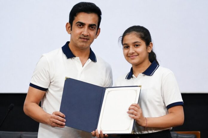 Fit India Ambassador Gautam Gambhir's daughter Aazeen Fit India Ambassador Gautam Gambhir's daughter Aazeen