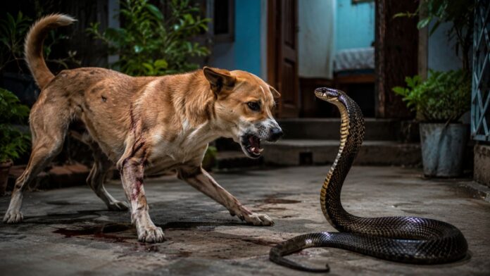 Dog fought Cobra drove it away from house and sacrificed its life for its owner