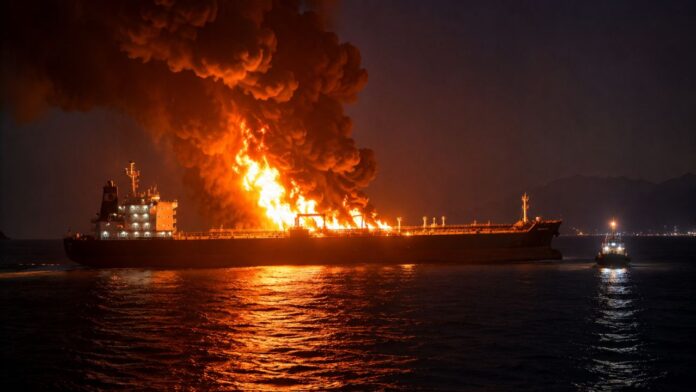 Oil Tanker Ablaze Near Oman Oil Tanker Ablaze Near Oman