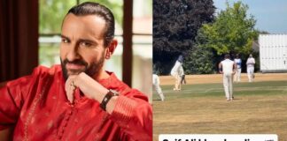 सैफ अली खान ने मैदान पर दिखाया क्रिकेट का हुनर, वीडियो हुआ वायरल Saif ali khan viral blowing clip video viral