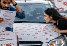 3400 किस के निशान ने लगाया 5 हजार का चूना, गर्लफ्रेंड का प्यार बॉयफ्रेंड को पड़ा महंगा Lipstick Kiss Marks On Car gwalior viral video