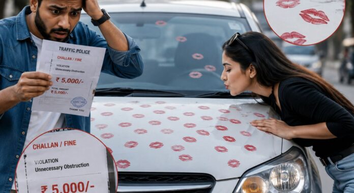 Lipstick Kiss Marks On Car gwalior viral video Lipstick Kiss Marks On Car gwalior viral video