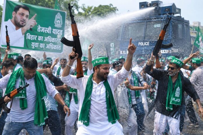rjd march ak47, tejashwi yadav rjd march rjd march ak47, tejashwi yadav rjd march