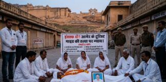 आमेर में टूरिस्ट गाइड की चाकू घोंपकर हत्या, मौत के बाद बाजार बंद, 6 मांगों पर अड़ा परिवार Tourist guide stabbed to death in Amer