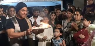 गणपति बप्पा की आरती करते वक्त सलमान खान से हुई भूल, बहन अर्पिता ने तुरंत पकड़ी चूक, सही करवाई गलती Salman Khan bappa arti video