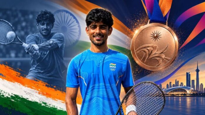 Jay Meena Wins India First Soft Tennis Medal