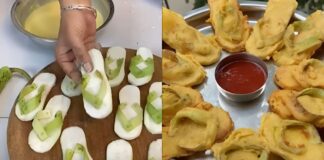 बच्चों को बोला ‘चप्पल खाओगे?’ आंटी ने सच में खिला दी, लौकी की सैंडल देख लोग बोले – ये डांट नहीं, डिश है Video of slipper-shaped fritters made from bottle gourd goes viral