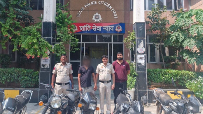 मेट्रो स्टेशन के आसपास वाहन चुराने वाला शातिर चोर दबोचा, 5 चोरी की मोटरसाइकिलें बरामद