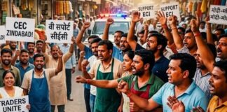तिरंगा मार्च के बीच कनॉट प्लेस पहुंचे व्यापारी, मुख्य चुनाव आयुक्त और पीएम मोदी के समर्थन में लगाए नारे CJP Tiranga March