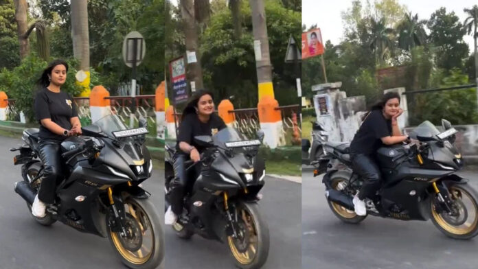 सीतापुर में बाइक पर स्टंटबाजी करना युवती को पड़ा भारी, VIDEO वायरल होते ही पुलिस ने ठोका 16 हजार का चालान