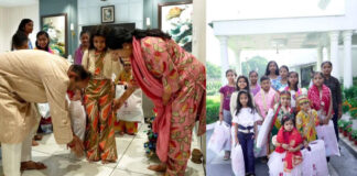 महानवमी पर मुख्यमंत्री रेखा गुप्ता ने सपरिवार किया कन्या पूजन