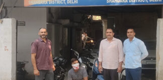 शाहदरा पुलिस का ‘ऑपरेशन शिकंजा’17 मामलों के आरोपी वाहन चोर को दबोचा, चार चोरी के दोपहिया बरामद
