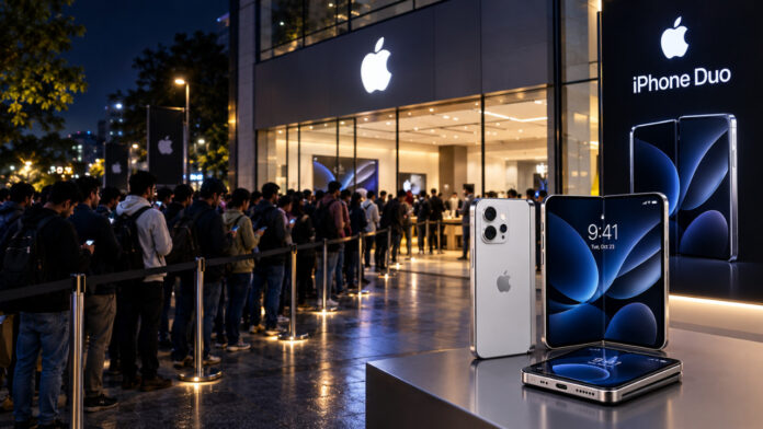 iPhone Duo का क्रेज, पहली सेल से पहले ही Apple स्टोर के बाहर रातभर जमे रहे लोग
