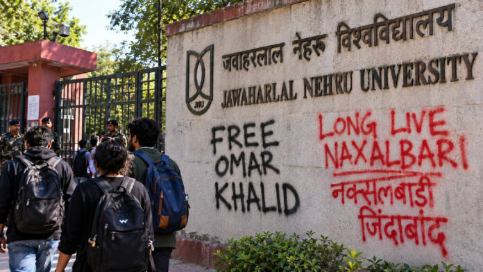 JNU की दीवारों पर ‘फ्री उमर खालिद’ लिखने से भड़का विवाद, ABVP ने उठाए सवाल; जांच में जुटा प्रशासन