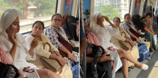 न घर की चिंता, न लोगों की परवाह! मेट्रो में बाथरोब पहनकर पहुंची लड़की, करने लगी मेकअप, वीडियो वायरल