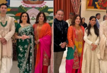 दिवाली से पहले नीता अंबानी का हरी सिल्क साड़ी में दिखा ग्रैंड लुक, ईशा अंबानी के ऑफ व्हाइट लुक ने भी लूटी महफिल